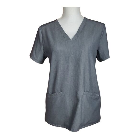 Figs Technical Collection Casma Three-Pocket Scrub Top Extra Small Grey Medical - Picture 10 of 10